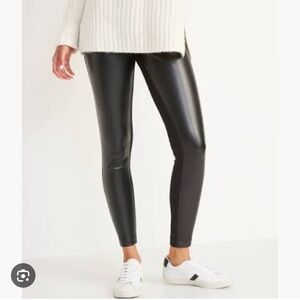 Old Navy High-Waisted Faux-Leather Front-Panel Leggings